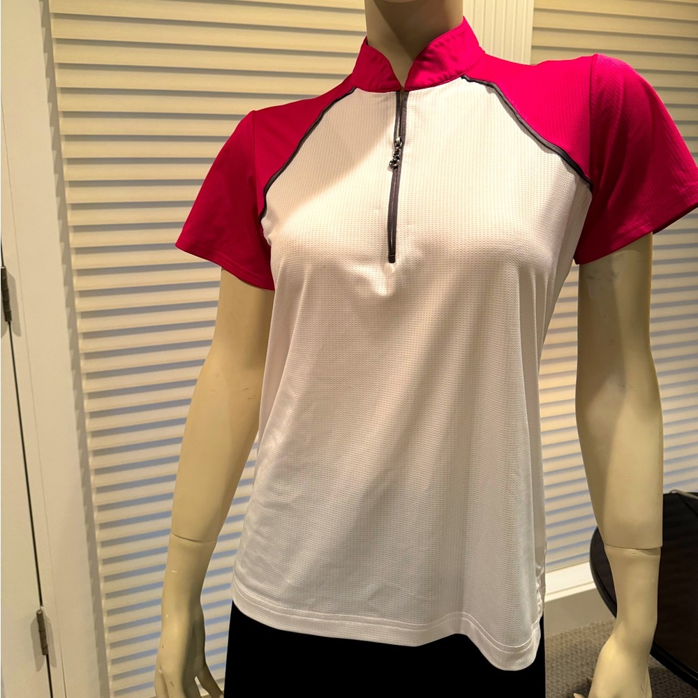 Sport Haley Golf Shirt - Pink, Gray, White